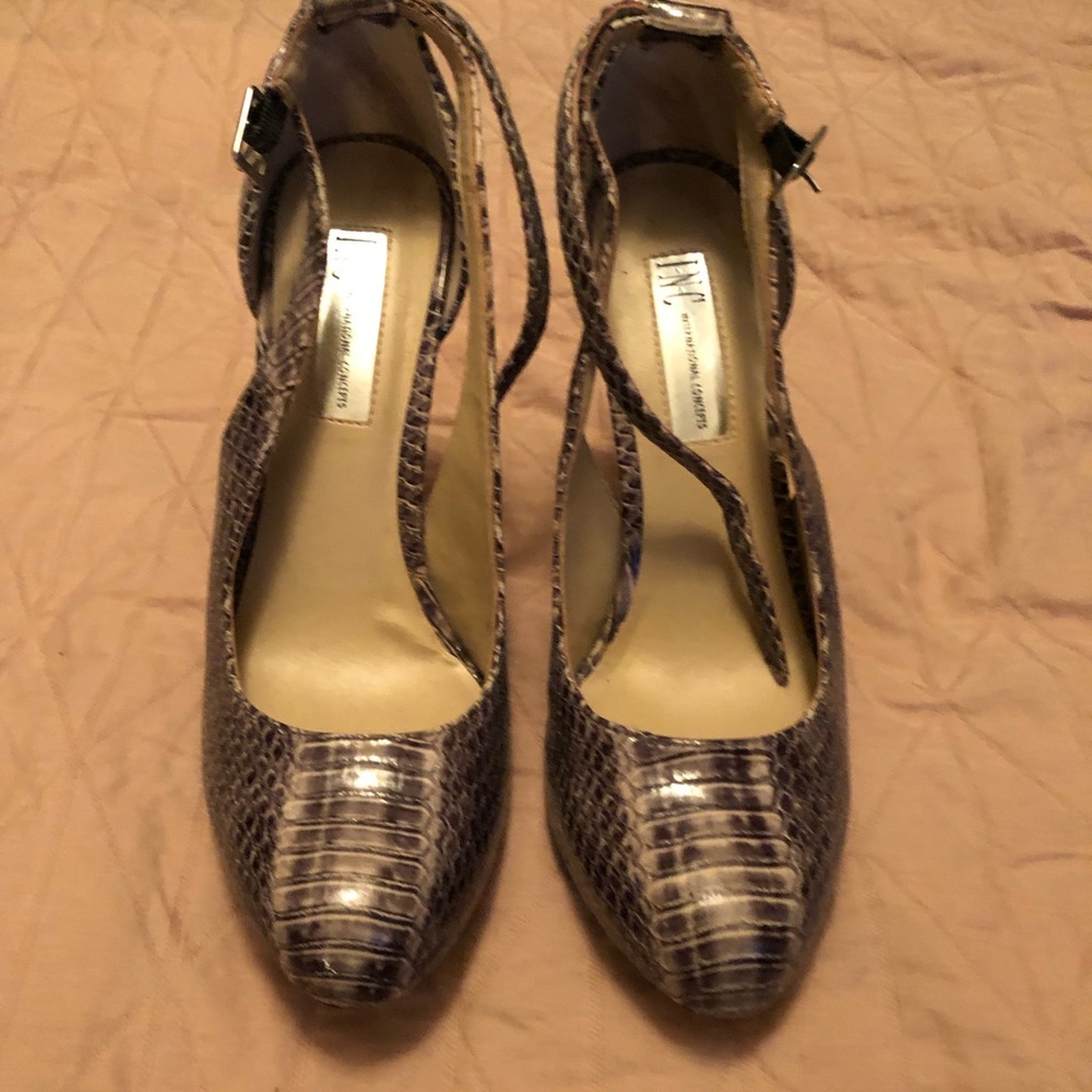 Inc snake print heels